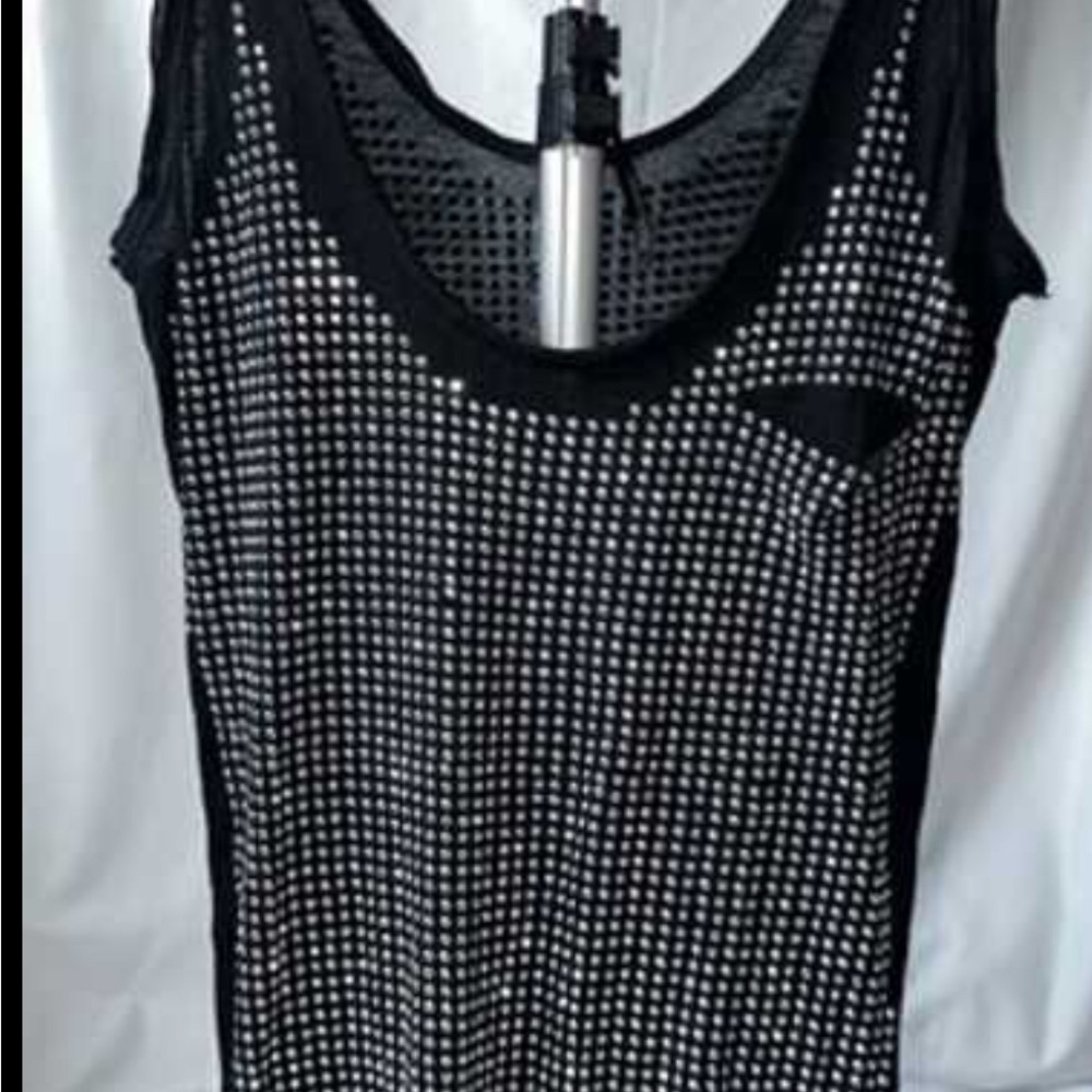 Guess Black and White Studded Tank Top